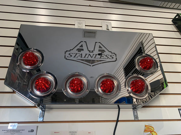 REAR LIGHT PANEL WITH 45* CORNERS WITH 6 WATERMELONS, BEZELS - KW