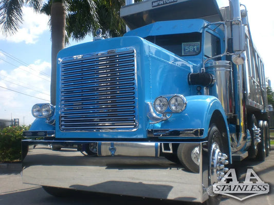 Parrilla de acero inoxidable con rejilla para capó extendido Peterbilt 379