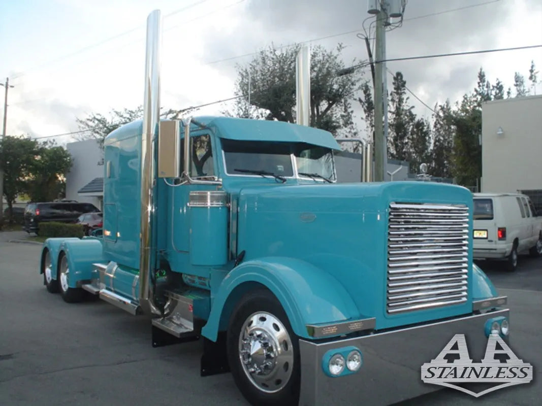 Parrilla de acero inoxidable con rejilla para capó extendido Peterbilt 379