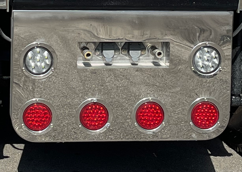 REAR LIGHT PANNEL WITH ROUND CORNERS WITH 6 LIGHTS 4" HOLES