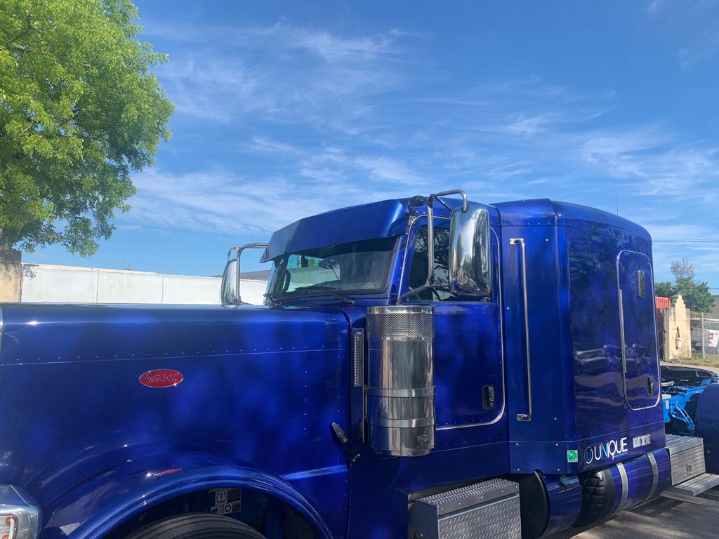 Visera recta para semirremolque Peterbilt serie 300 con 10 LED para parabrisas panorámico